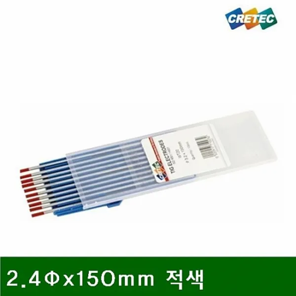 텅스텐퐁 용접봉 용접기자재 Cretos 7000249 텅스텐봉 Wt20 토륨타입 2.4Φx150mm 적색 해당상품을선택하세요