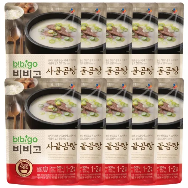 자체브랜드 CJ 비비고 사골곰탕, 500g, 10팩