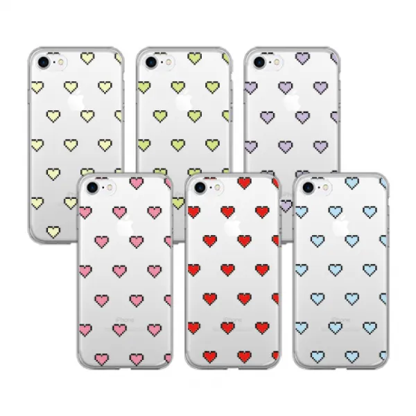 도그마 전기종 픽셀하트 패턴 디자인케이스