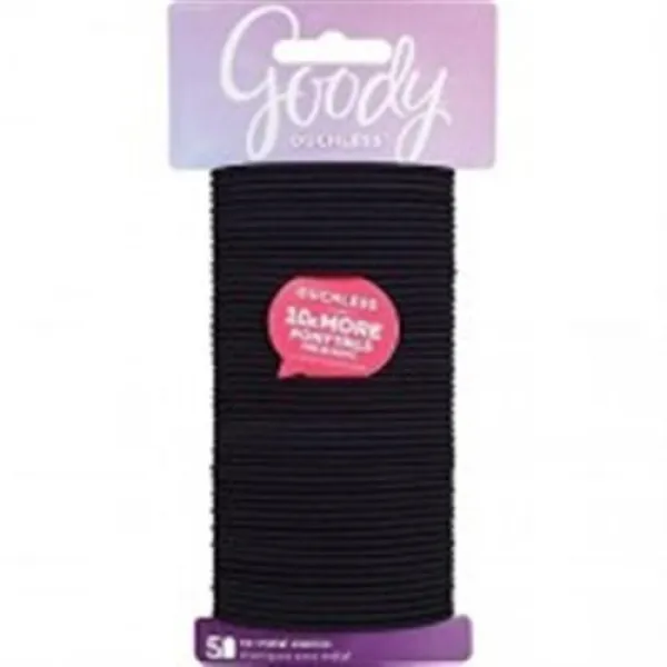선량한 체하는 goody ouchless 금속성 탄성체 크고 얇은 검정색 2 mm 50 count, 단일상품