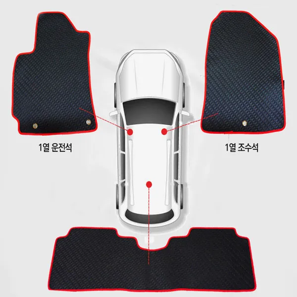 고무매트 풀세트 차종별 맞춤형, (구)스타렉스(운전+조수석), 검정테두리