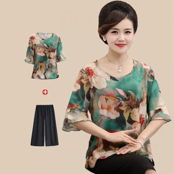 Qterra(특허브랜드) 엄마옷 빅사이즈 중년여성의류 투피스 ~5XL 40대50대