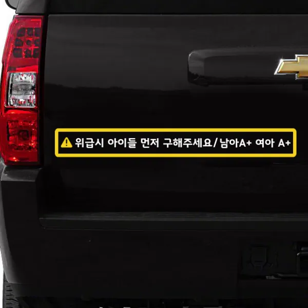 루키마켓 위급상황시 아이먼저 구해주세요 차량용스티커, 08.위급 슬림가로형 (혼합색상_반사), 1개