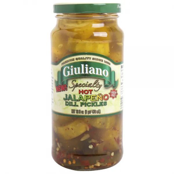 Giuliano 스페셜티 딜 피클 하우 할라피뇨, 1개, 473ml