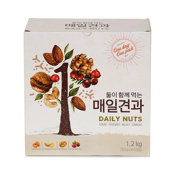 매일견과 둘이 함께 먹는 20g x 60개입, 120개입, 1.2kg (20g x 60개입)