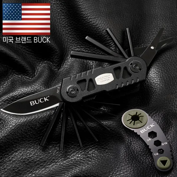 BUCK 벅 보우 멀티툴 육각렌치 휴대용 공구 다기능 포켓툴 사냥용 나이프