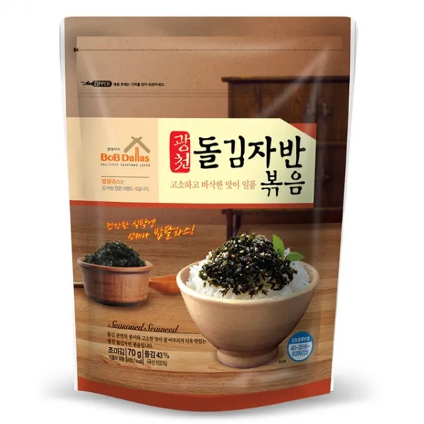 Bw식품군 농수산물 축산물_김자반전문 밥달라스 광천 돌김자반볶음 70gX3봉_도매 식자재 먹거리 선물용품, 본상품선택