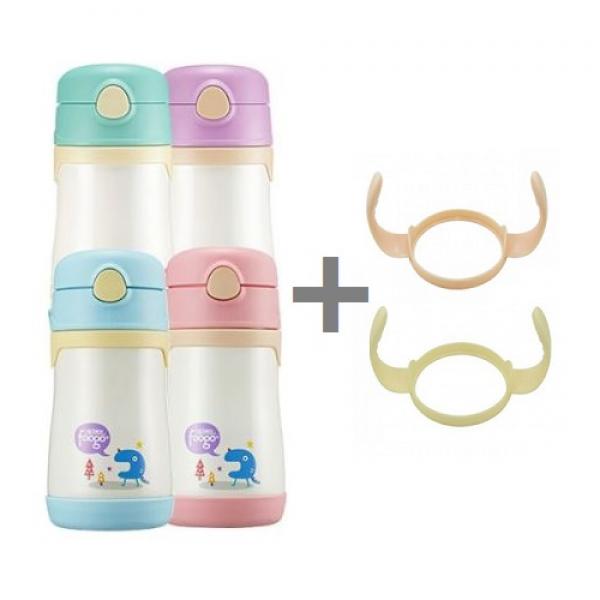 푸고 NEW 진공단열 빨대컵 290ml + 양손잡이 세트, 퍼플+양손잡이 핸들