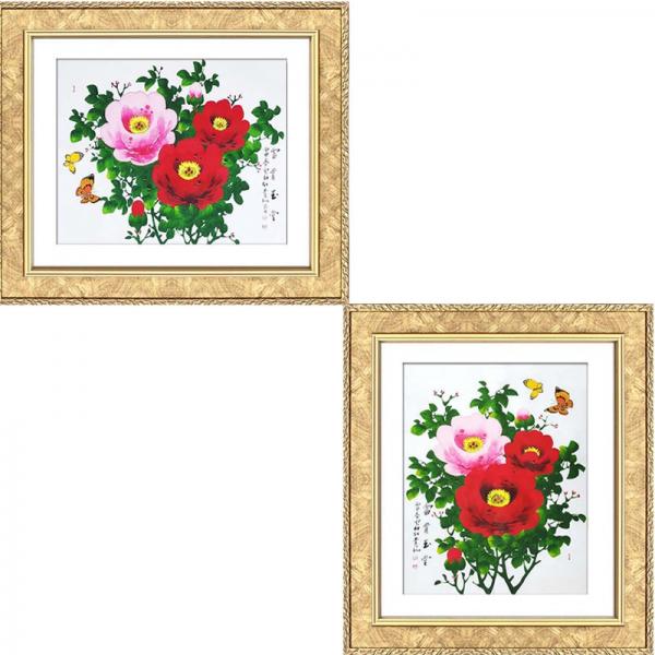 목단그림 목단과나비 액자 풍수에 좋은 부자되는그림 목단과 나비 (진품)