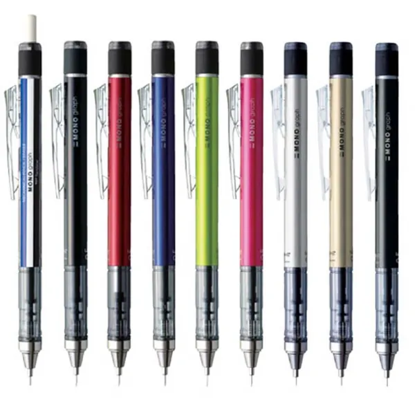 모노그래프 샤프 0.5 Tombow 모노그래프 톰보 네온색상 원, 골드메탈