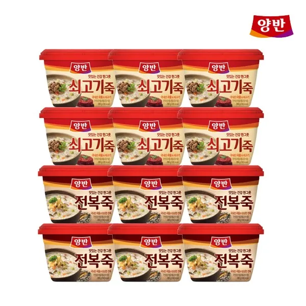 양반죽 쇠고기죽6개+전복죽6개, 12개