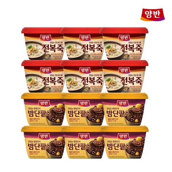양반죽 전복죽6개+밤단팥죽6개, 12개