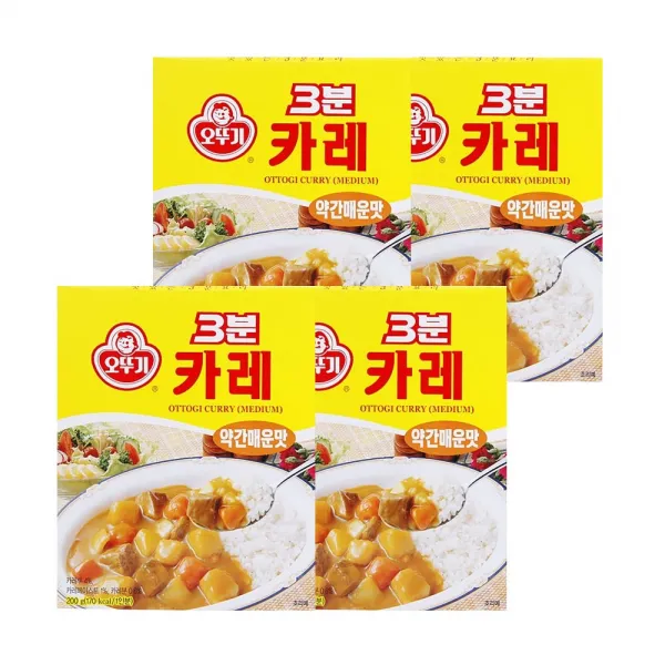 오뚜기 3분 카레 약간매운맛 200g 4개