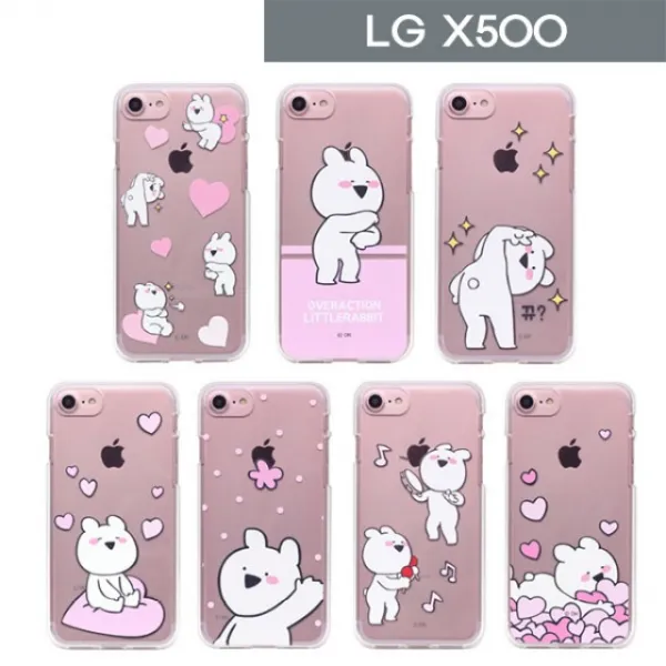 휴대폰케이스 젤리케이스 가죽케이스 Lg X500 오버액션 꼬마토끼 클리어 투명 젤리 케이스 Lg K320 갤럭시 케이스 핸드폰 카드케이