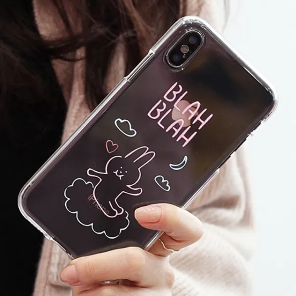 갤럭시알파 (G850) 케이쥬 네온DB애니멀 캐릭터 투명 젤리 핸드폰 케이스