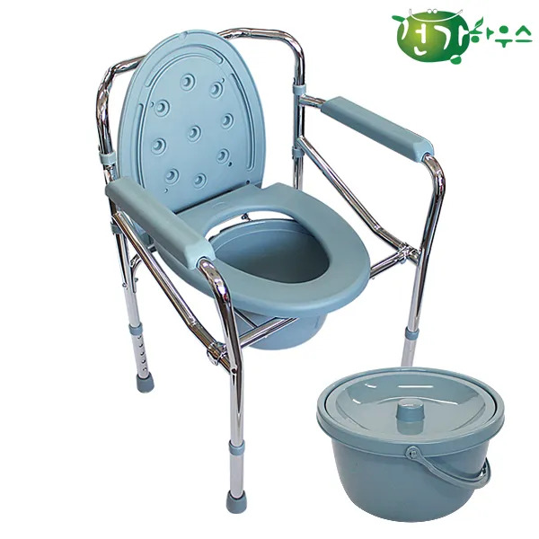 진산메디칼 이동변기 환자 간병용 좌변기 접이식변기 그레이 1개