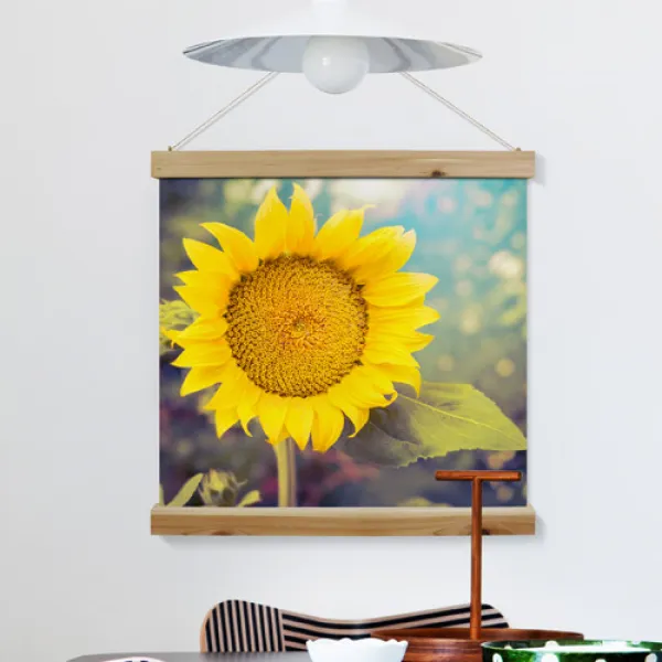 꾸밈 tc120-우드스크롤60CmX60Cm-재물의상징해바라기