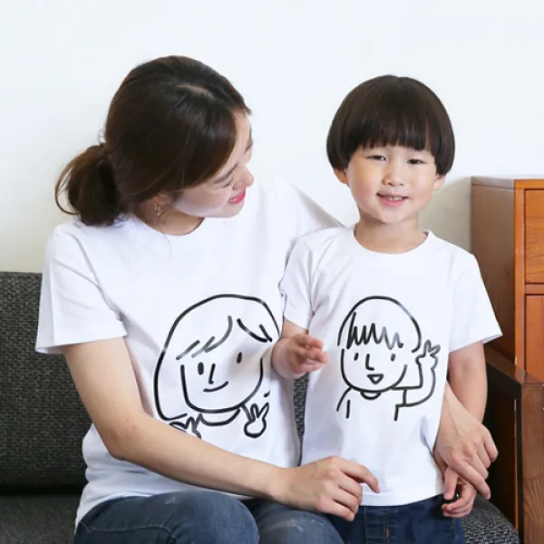 쥬스토리 가족티 반팔 럭키패밀리