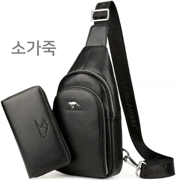 도오빠 남자 천연 소가죽 힙색 크로스백 남성 가방 패니백