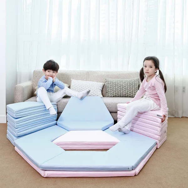 블루밍홈 다각도 폴더매트 놀이방매트, 다린허니콤브폴더매트스카이블루