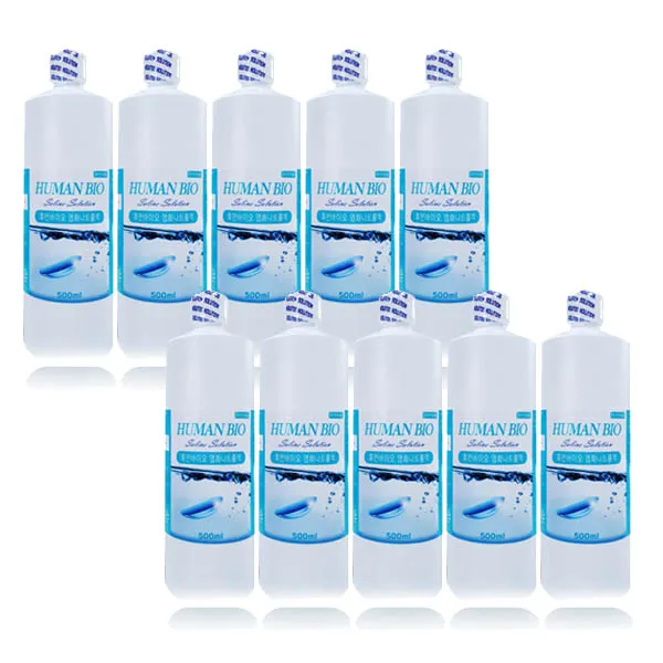 휴먼바이오 식염수 렌즈 세척액, 500ml, 10개