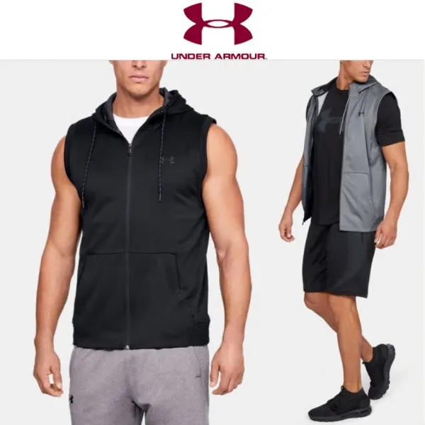 [해외]미국정품 언더아머Armour Fleece Sleeveless Full Zip남자 민소매 조끼