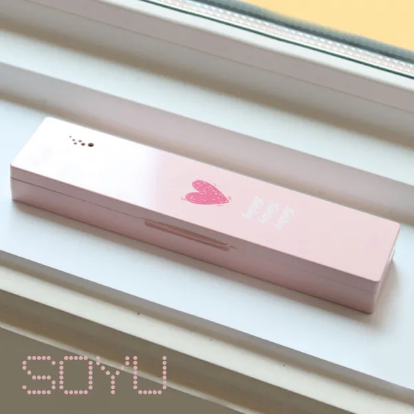 소유 심플리 휴대용 칫솔살균기 BBS-1000 건전지증정, BBS-1000P, 핑크/하트
