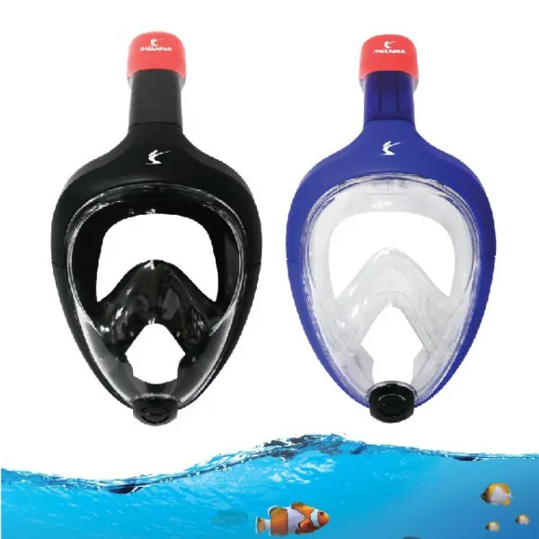 인디슈스노쿨링 사이즈 Ks 동양인에 L/Xl 적합한 디자인 아이워너 풀페이스 스노클링세트 블루