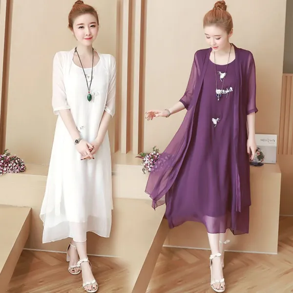 패션이루 여름 롱 가디건 원피스 세트 시스루 루즈핏 캐주얼swi