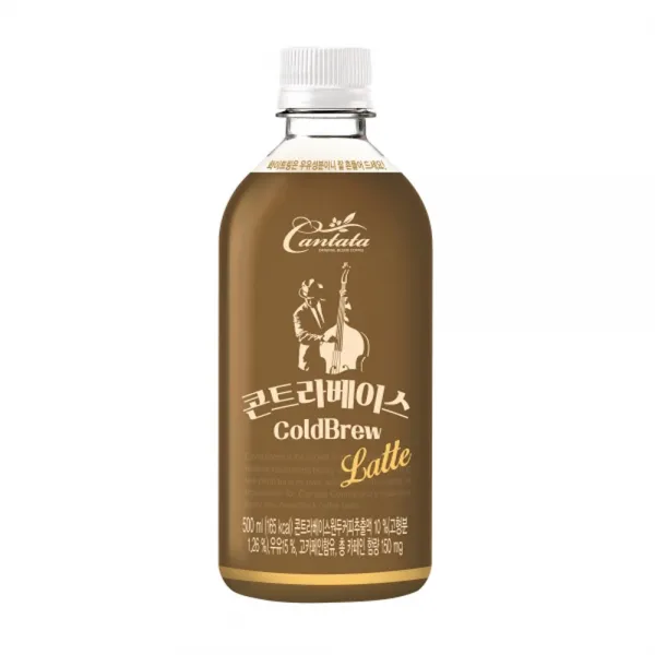 롯데 칸타타 콘트라베이스 콜드브루 라떼 500mlx6펫, 12개입, 500ml