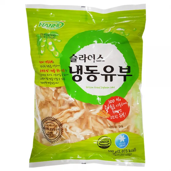 푸드드림 한미 냉동슬라이스 유부 500g, 1팩
