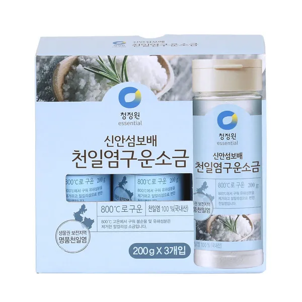 청정원 천일염 구운소금 600g 200gx3개입 200g 3개입
