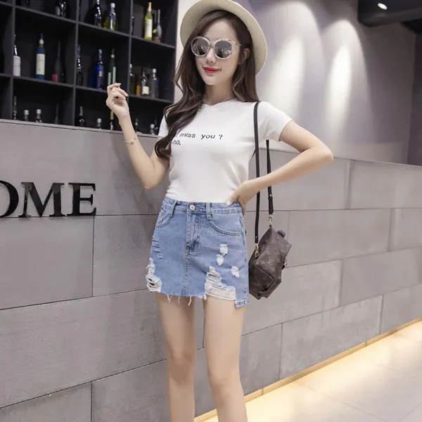 cs mall 여성 미니 청 치마 데님 스커트 캐주얼 패션 C01