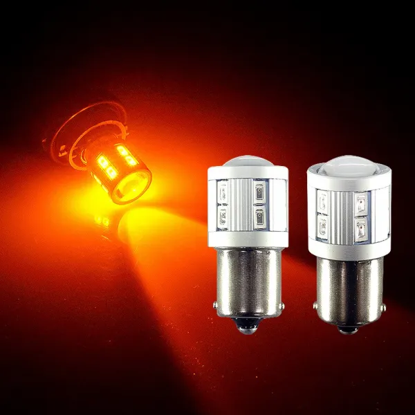 삼항led 자동차량 3w 하이파워 Led전구 램프 깜빡이등 브레이크등 24v용 더블타입 옐로우led 1개