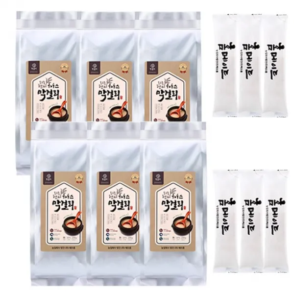 하우스막걸리 물만 부으면 완성 집에서 만드는 250g X 6개(15병분량), 단품