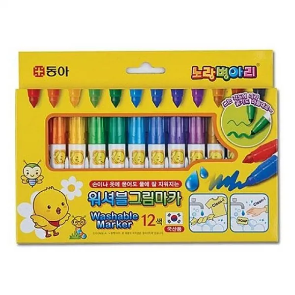 (3개묶음)동아 워셔블 그림마카(12색) PTL-26883 문구사무용품 마카 매직 마카펜 매직펜, 단일상품