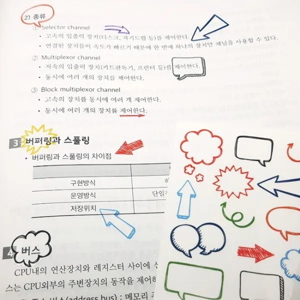 핑꾸 제작소 화살표 말풍선 플래너 노트 인스 투명 스티커