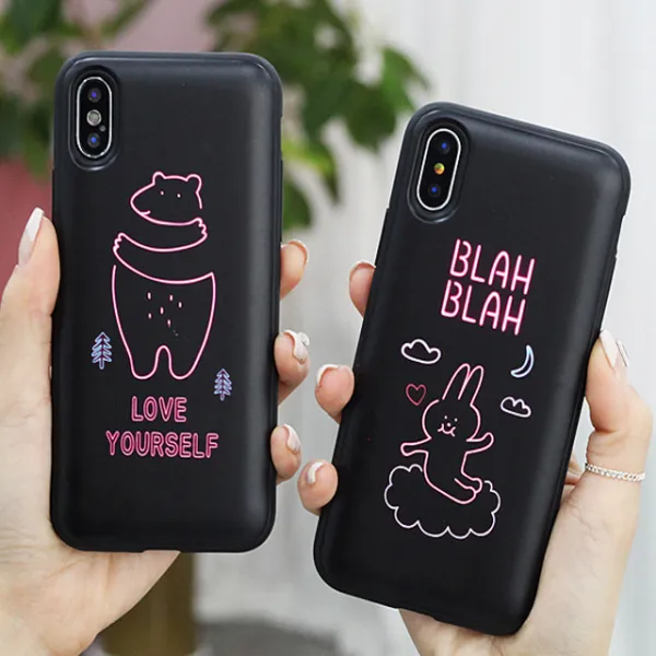 다린 아이폰XS MAX 케이스 트라이코지 네온 애니멀 카드도어범퍼 BAR형