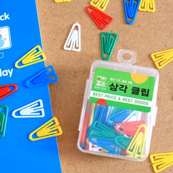 40p 삼각 클립/화방납품용 학교납품용 문구점판매, 본상품색상선택, 본상품선택