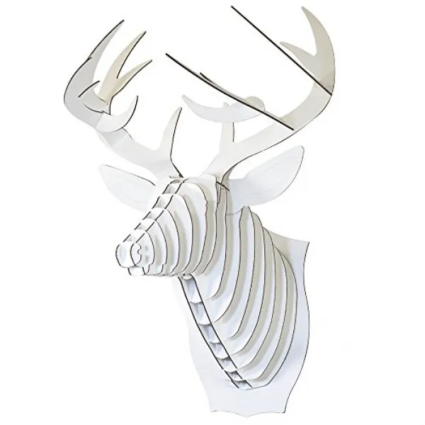 Cardboard Safari 카드 보드 사파리 페이퍼 오브제 박제 모티브 Deer WHITE CBS1002W