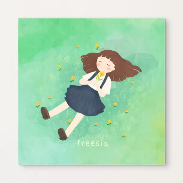 1358K 꽃구경_내츄럴_노프레임 C-프리지아 노프레임액자, C