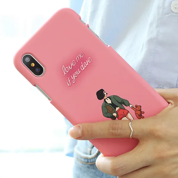 미스터마켓 아이폰XR 케이스 트라이코지 네온아저씨와소녀 소프트 젤리 BAR형