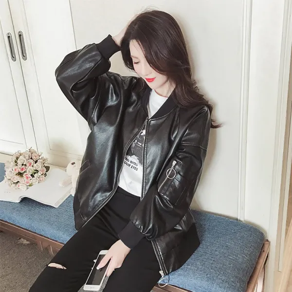 [마마루시아] 여성 PU 가죽 자켓 s12