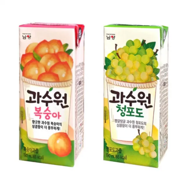 남양 과수원 190ml 복숭아24팩+청포도24팩, 48팩