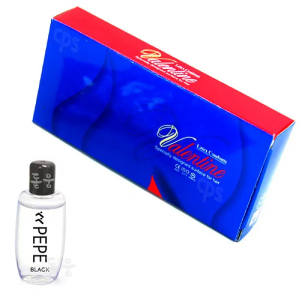 0.015mm 극 초박형콘돔 파트너에게 사랑받는 한국라텍스 Green-C 발렌타인 콘돔 1각(10p) + 러브젤 꼬마 페페젤 블랙, 1세트, 10개입