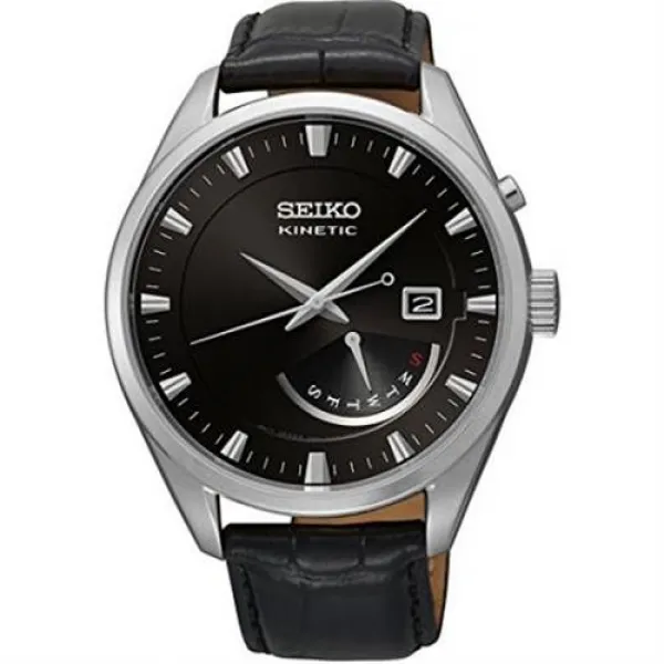 세이코 SEIKO 키네틱 쿼츠 맨즈 손목시계 SRN045P2 블랙