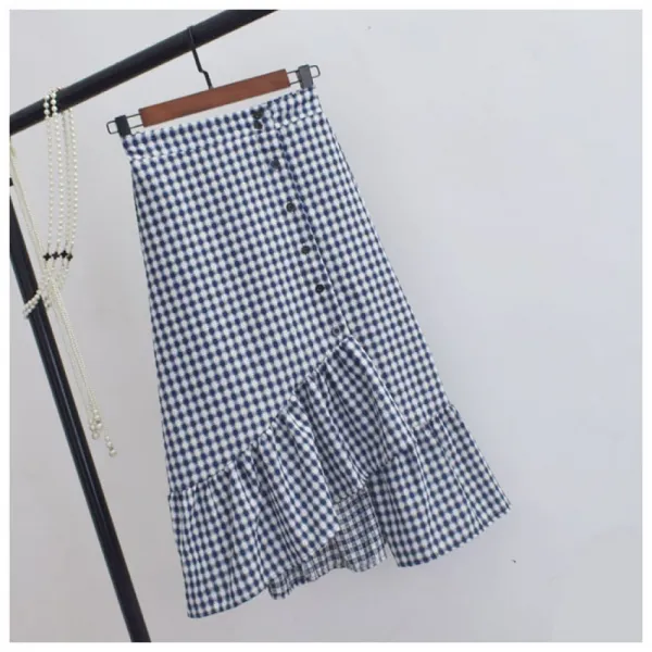 Bona 여성 스커트 치마 가을 체크 랩 캐주얼 정장 Pk11