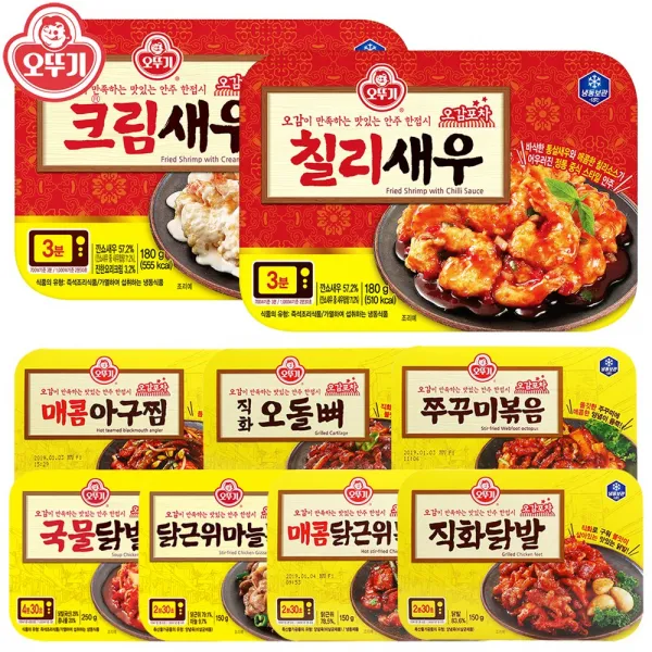 오뚜기 오감포차/직화닭발/오돌뼈/마늘볶음/쭈꾸미 오감포차 칠리새우 180g