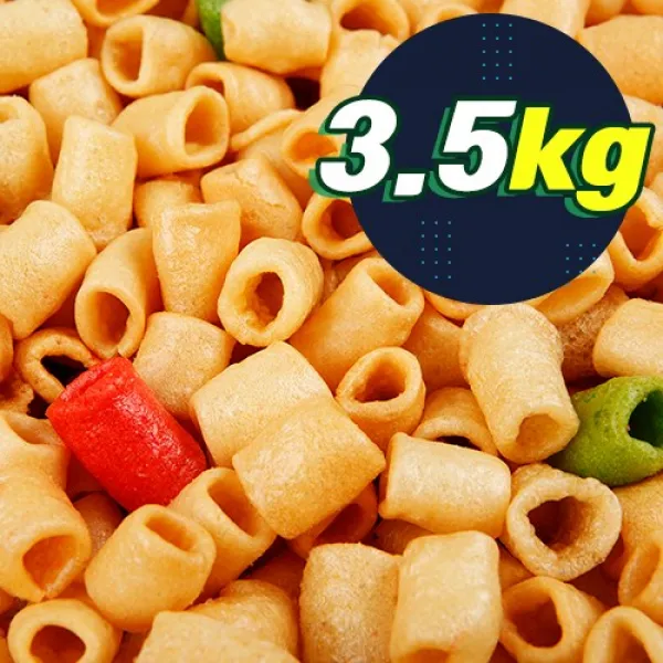 우리식품 마카로니 3.5kg 대용량과자 대용량뻥튀기 뻥튀기 업소용 벌크과자 옥수수강냉이 1개