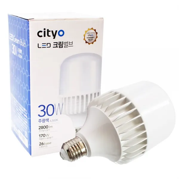 씨티오 LED 크림벌브 20W 30W 50W 공장등 보안등 상업용램프, LED 크림벌브20W_주광색, 1개
